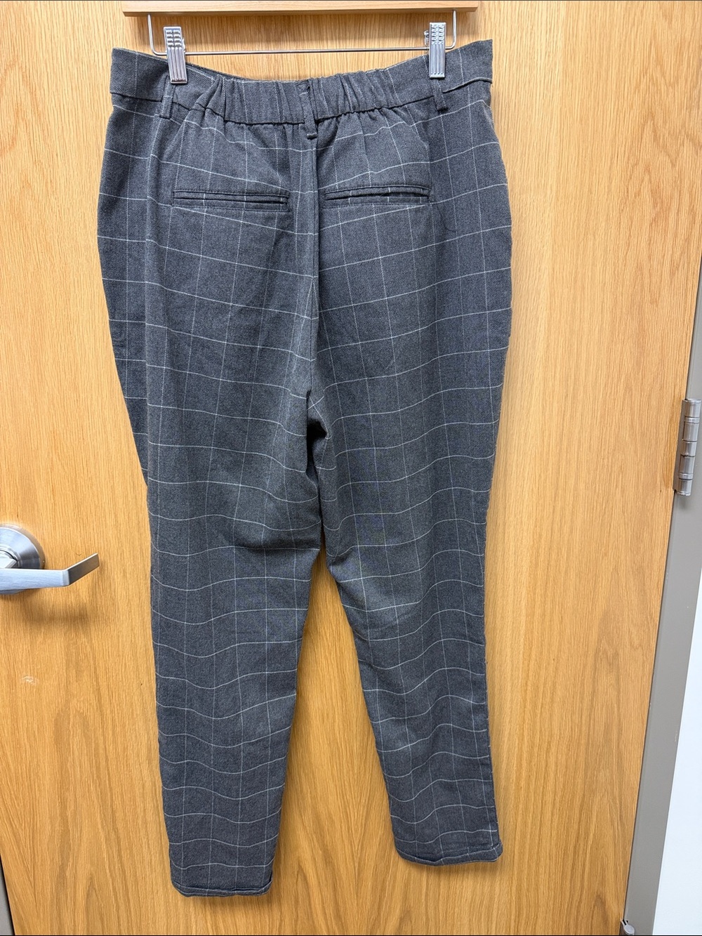 Hot Topic Classic Tapered Cuffed Charcoal Gray Windowpane Trousers size L - Picture 4 of 8